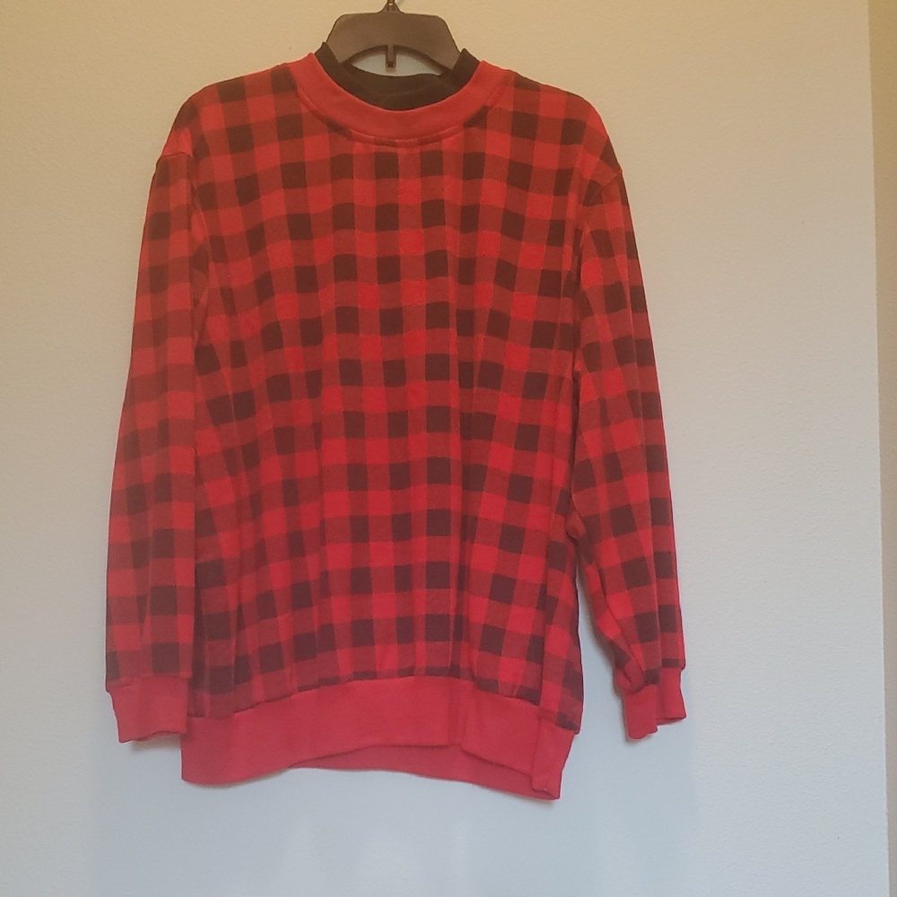 Red and Black Plaid Sweatshirt